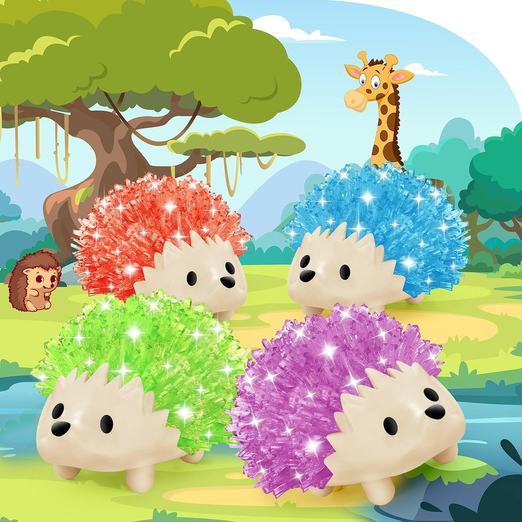 Crystal Growing Kit for Kids - 4 Colors Hedgehog to Grow Fast in (24H),Science Experiments Learning & Educational