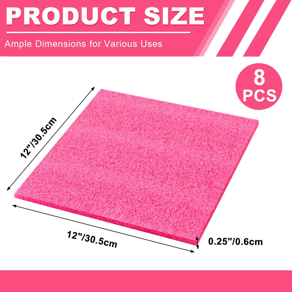 Polyethylene Foam Antistatic Sheet, 8 Pcs, 12" X 12" X 0.25"
