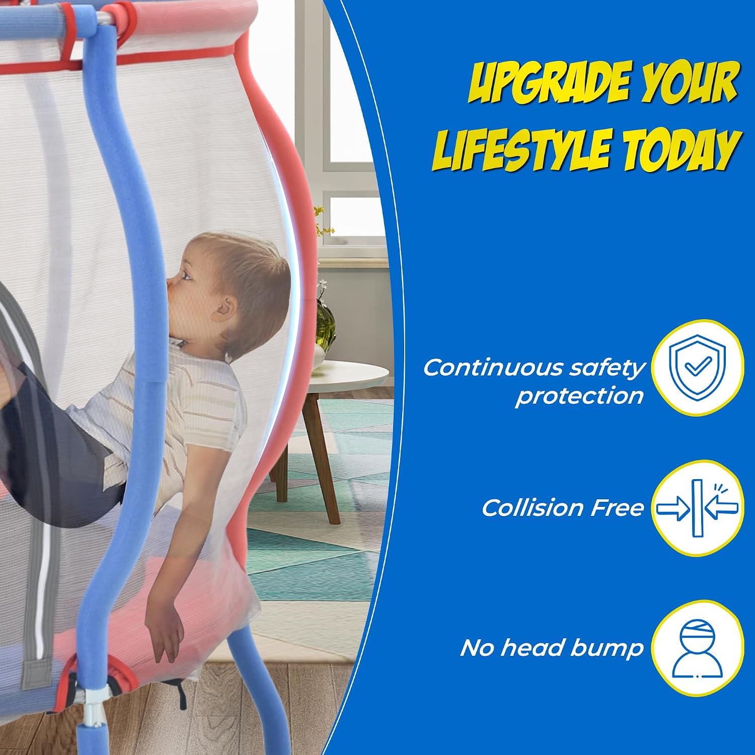 48'' Mini Trampoline with Net - ASTM Approved, 40'' Trampoline for Kids 3-6 Age - Durable 3ft/4ft Trampoline Toddler