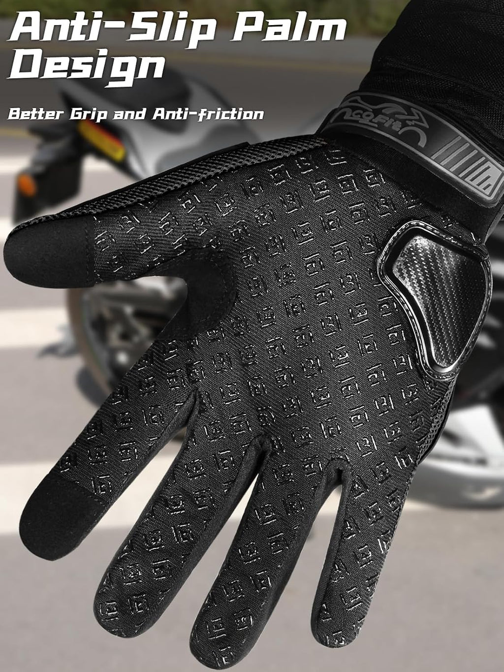 Breathable Mesh Motorcycle Gloves, Touchscreen Protective Motorbike Gloves for Men and Women BMX ATV MTB Riding, Road