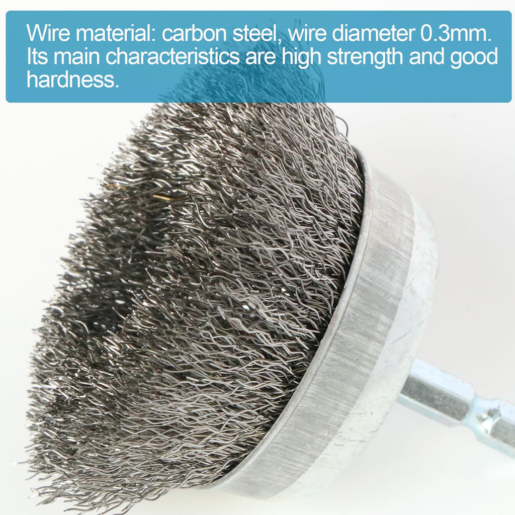 FPPO 12 Pack Carbon Steel Wire Wheel, Cup, Pen Brush Set with 1/4-Inch Hex Shank for Rust Removal, Corrosion and Scrub Surfaces