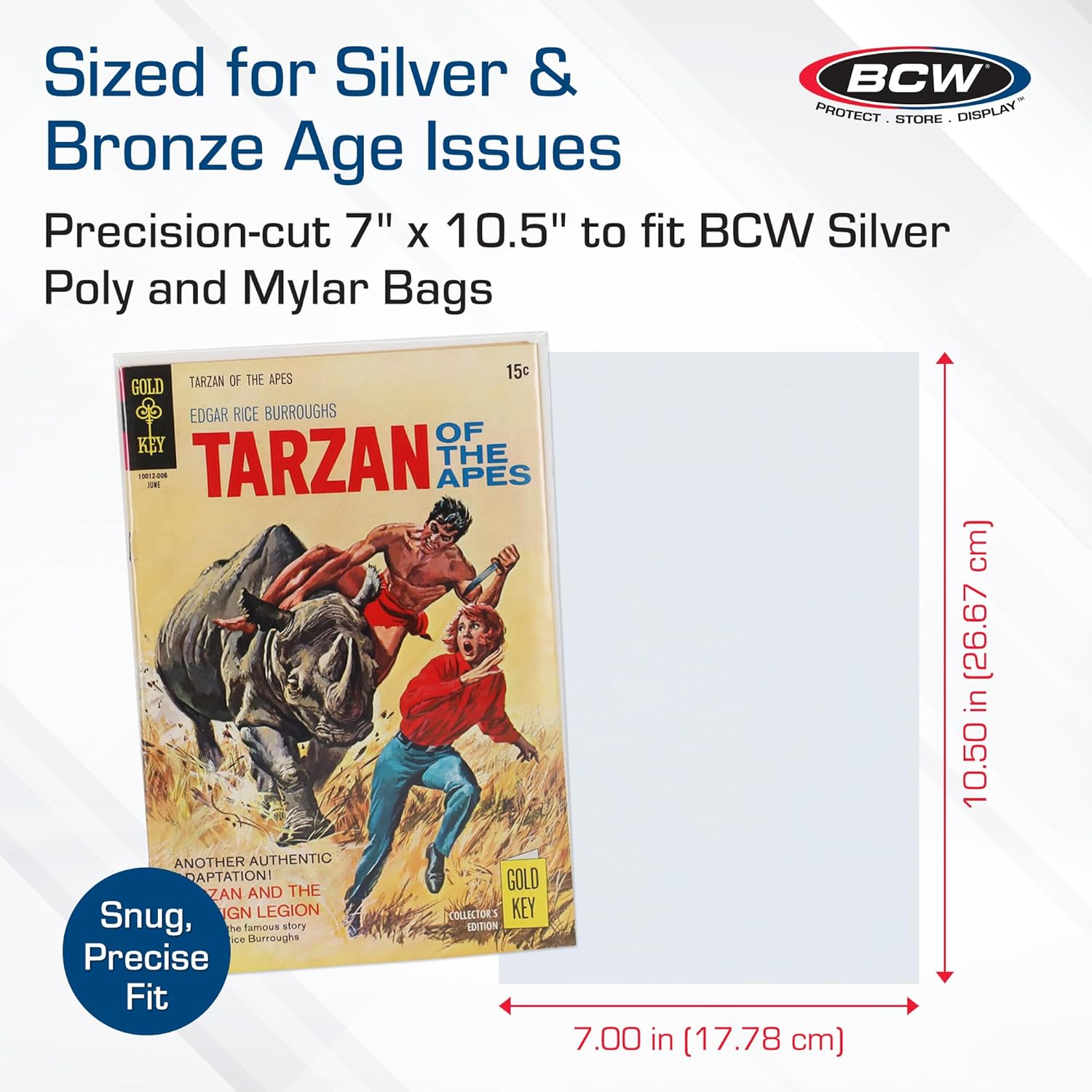 Silver Age Comic Backing Boards, 7 x 10.5 Inches, 24 Pt, 200 Count | Rigid 24 pt buffered boards help protect Silver