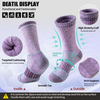 Alpaca Wool Running Hiking Socks for Men Women,Boot Work Crew Socks