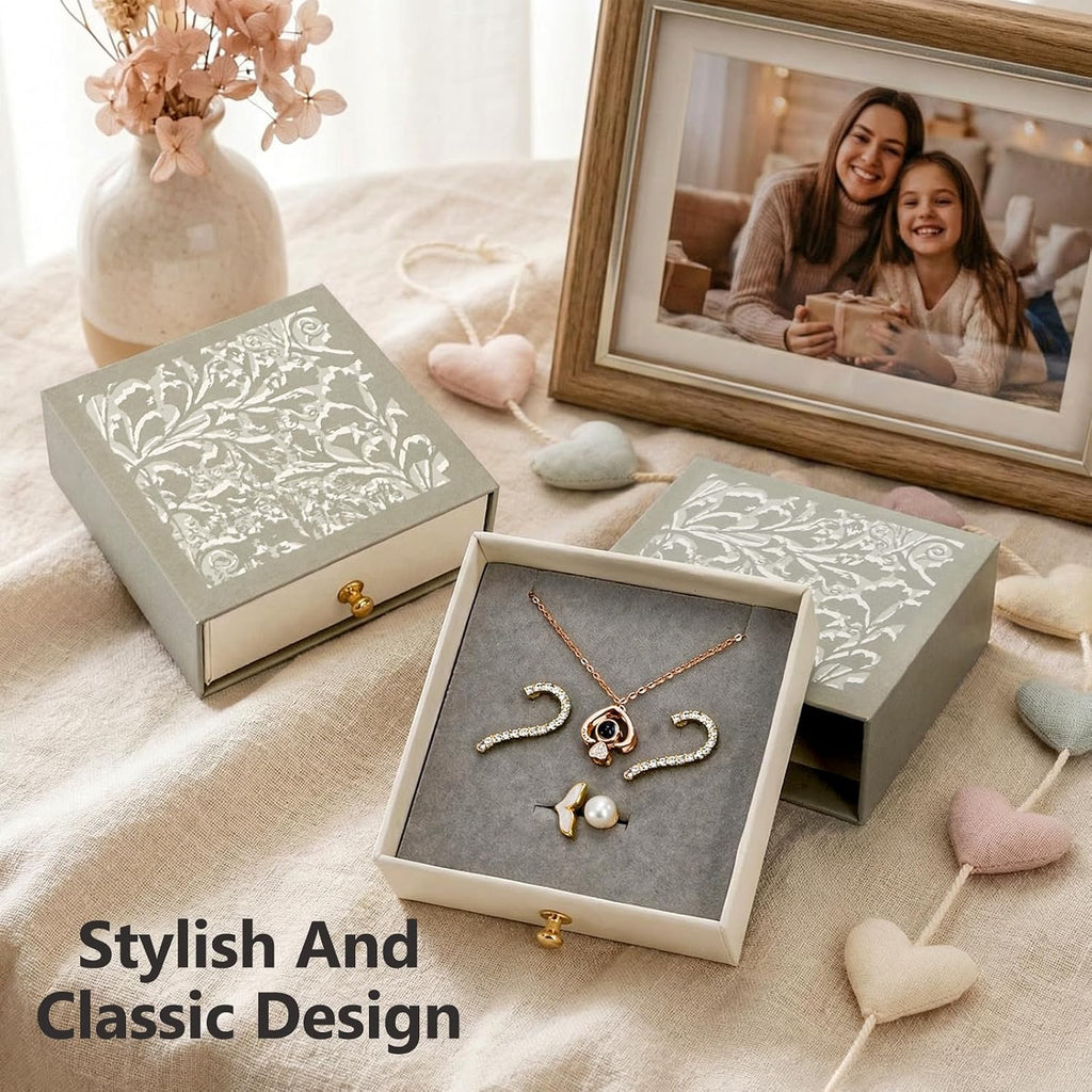 8 Pack Cardboard Jewelry Gift Boxes, 3.8x3.8x1.4 Inch, Gray