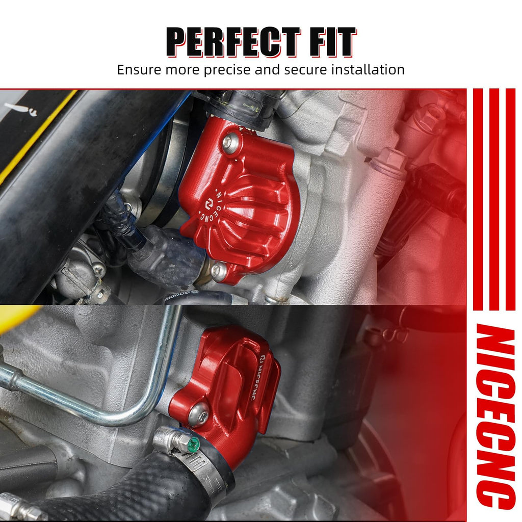 NICECNC Water Pump Inlet Outlet Cover Kit, Red