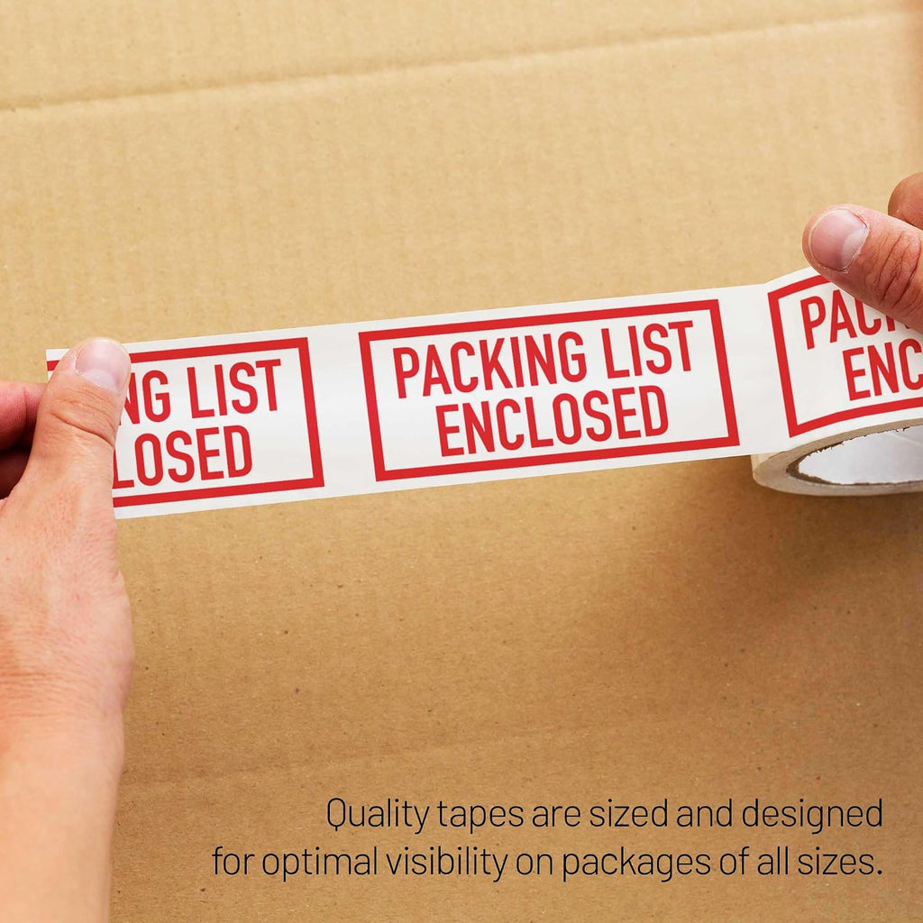 Warning Label Tape for Shipping, Caution Packaging Tape Roll for Parcel, Package, Cardboard, Boxes, HotMelt Sealing