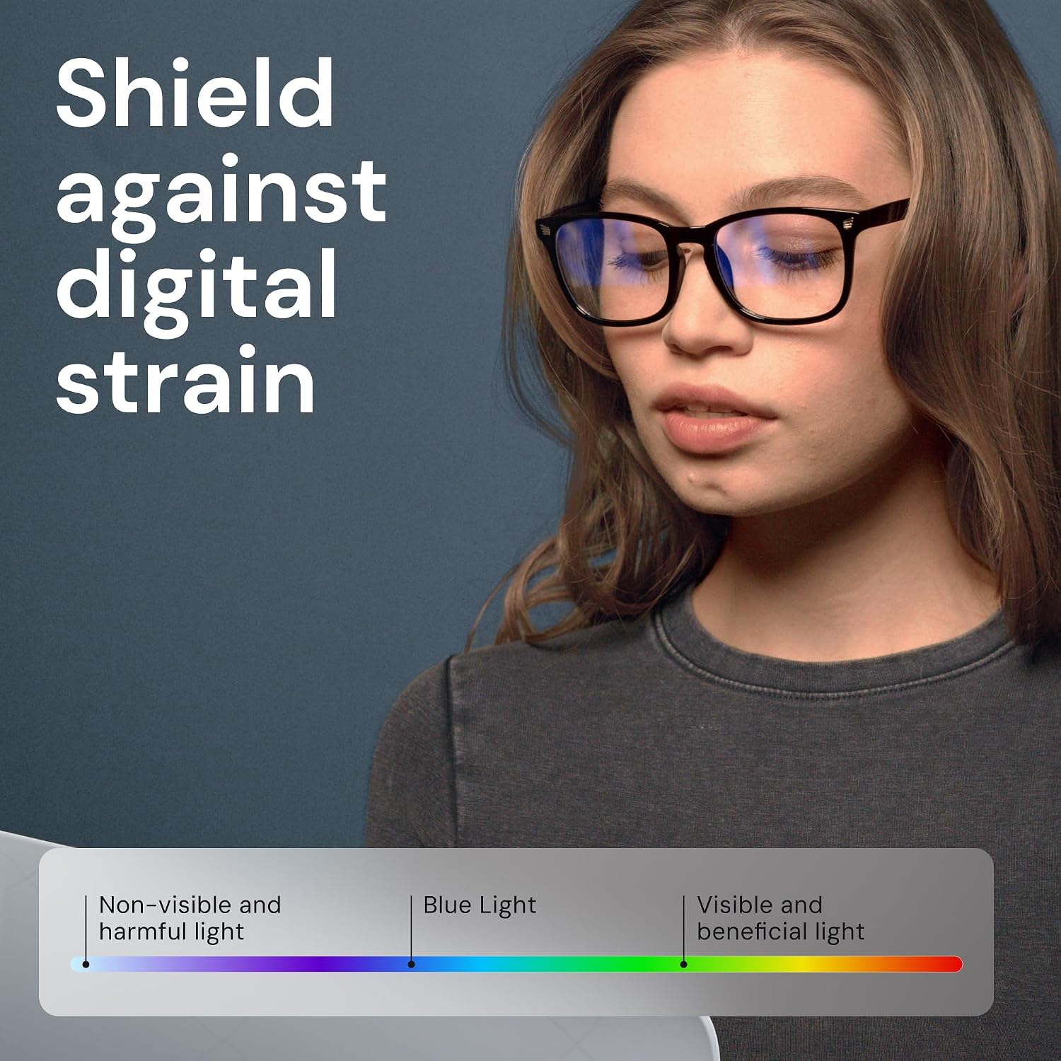 Blue Light Glasses for Computer & Gaming - Black | Blue Light Blocking, Anti UV Ray Lenses, Scratch-Resistant