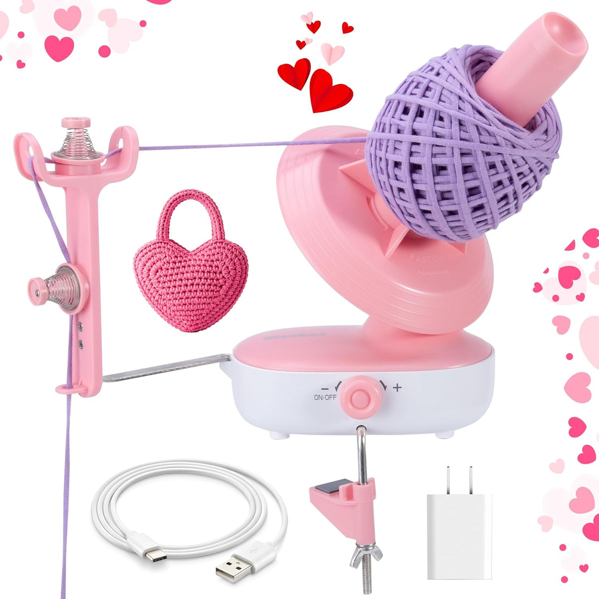 Electric Yarn Winder Pro, Upgraded 10oz Large Capacity for Knitting Lovers | Effortlessly Auto Winding Compact Yarn