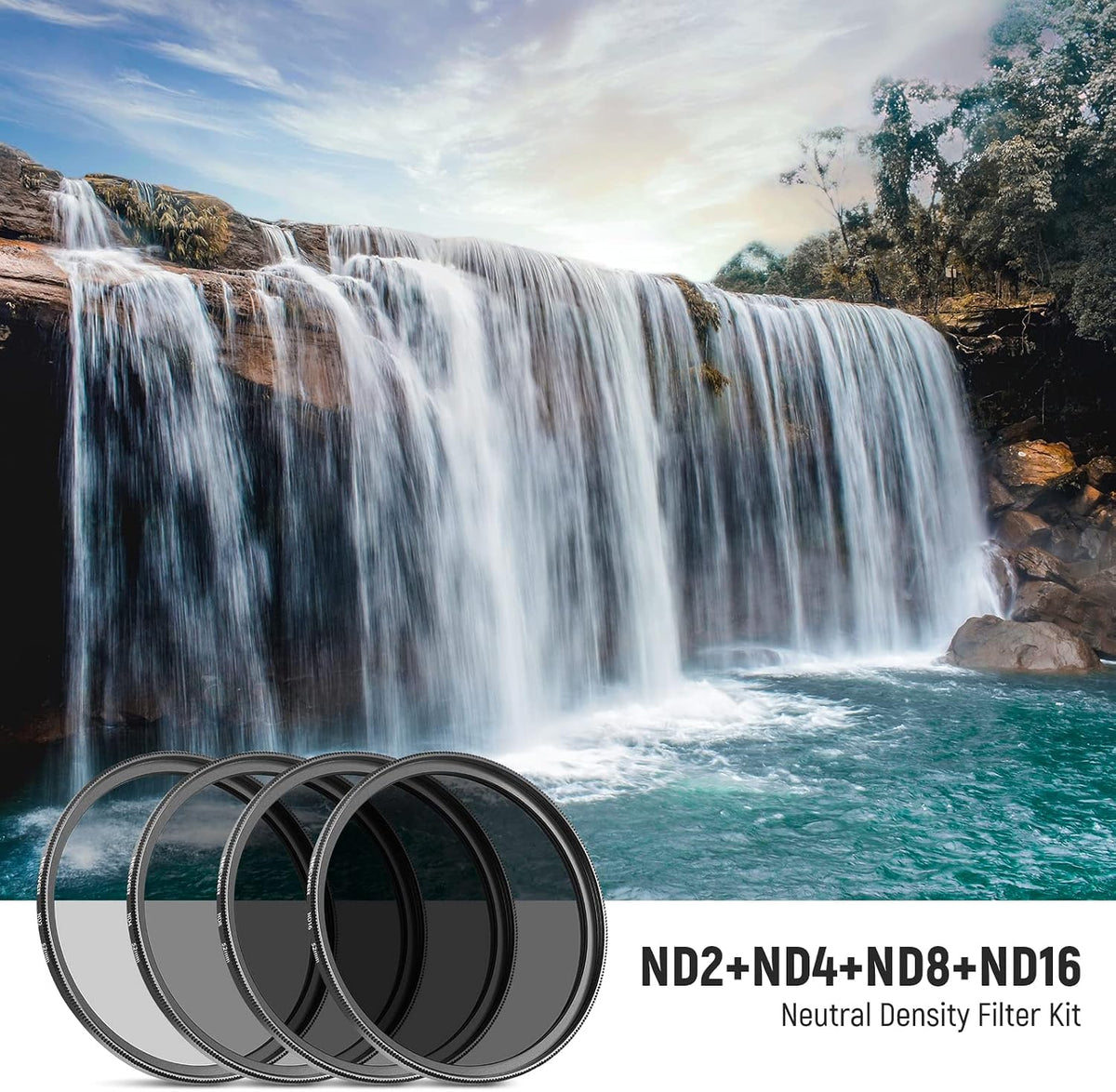 52mm ND Lens Filter Kit: ND2 ND4 ND8 ND16, Lens Cleaning Pen, Filter Pouch Neutral Density Filter and Accessory Kit