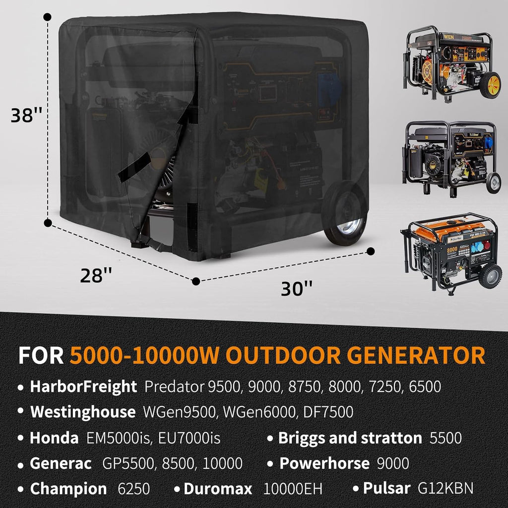 Universal Waterproof Generator Cover, 600D Heavy Duty Small Outside Equipment Cover for Champion,Predator,Wen,BILT