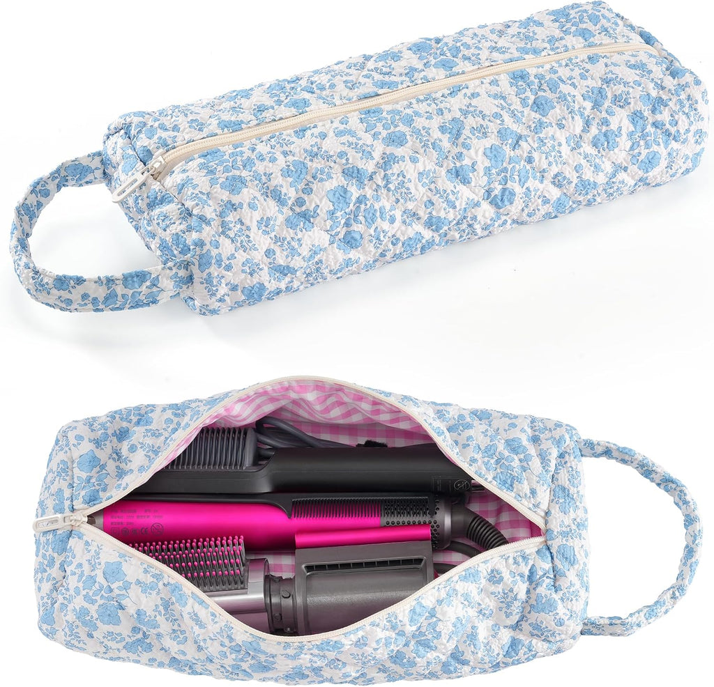 Hair Tools Travel Bag, Quilted Hair Tool Bag for Dyson Airwrap & Shark FlexStyle, Hair Dryer & Curling Iron Storage