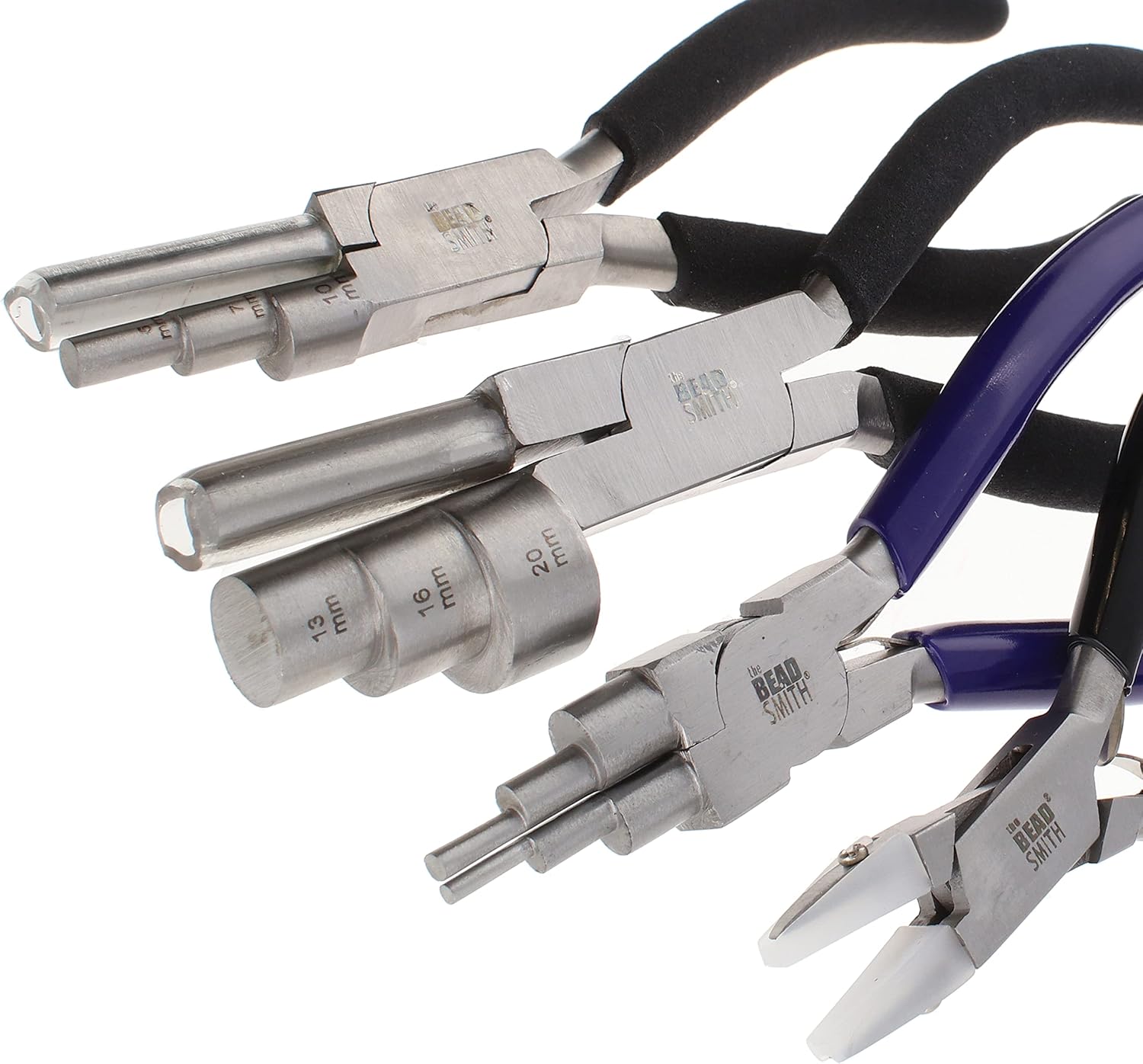 Wire Working Combo, 4-Piece Jewelry Making Set | 3 Different Wire Wrapping Pliers and Double Nylon Jaw Chain Nose