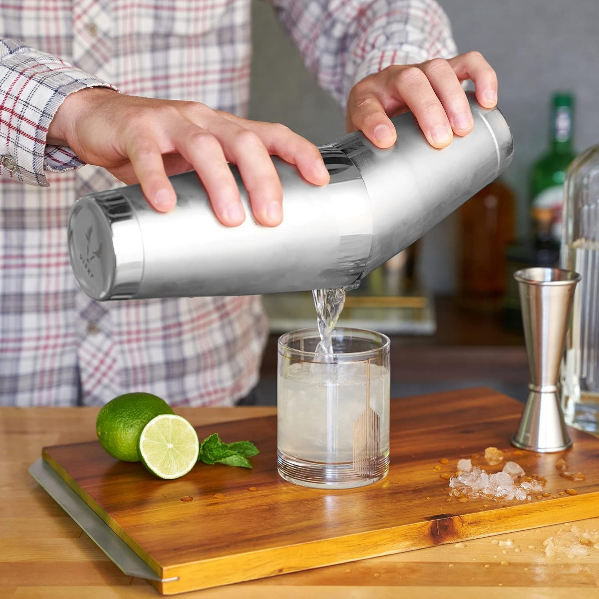 Bartender Kit for Mixed Drinks and Cold Brew Cocktails, Includes Boston Cocktail Shakers, Mixing Glass, Jigger