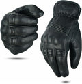 Motorcycle Gloves for Men and Women Summer Leather Riding Touchscreen with Hard Knuckle Perforated Breathable Biker