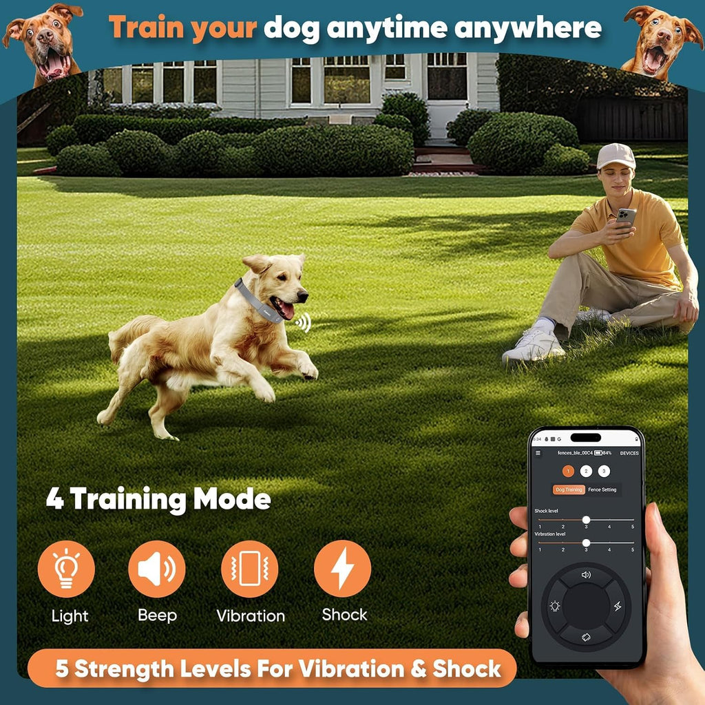 GPS Wireless Dog Fence, Electric Fence System with Training Collar