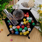 2 Pcs Dice Tray PU Leather Dice Trays Folding Hexagon Dices Holder