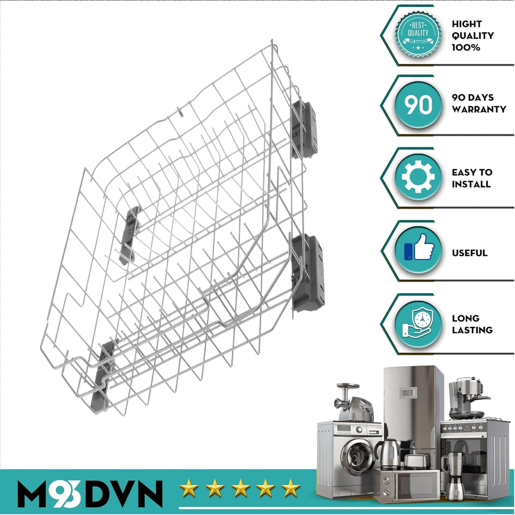 Lower Dishrack with Wheels Replacement For General Electric GDF450PSR1SS GDF450PSR3SS GDF460PGT3BB GDF460PGT3WW GDF460PST3SS GDF510PGM0BB GDF510PGM0WW GDF510PGM4BB Dishwasher