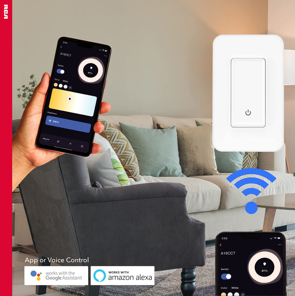 Smart Light Switch, Wireless 3 Way Light Switch, No Neutral Required, Alexa