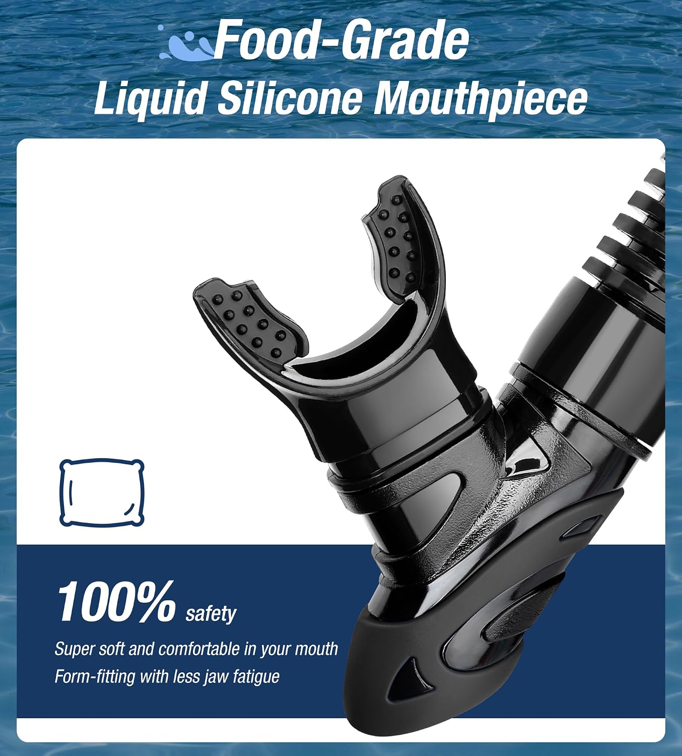 Diving Dry Snorkel for Adult Youth with Purge Valve, Flexible Tube | Air-In & Water-Out Design, Easy Comfortable