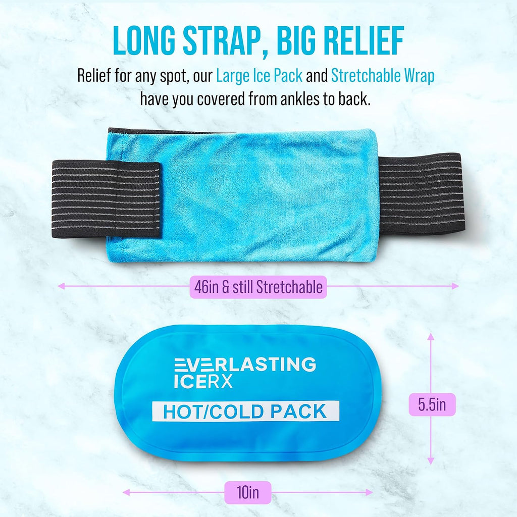Reusable Gel Ice Packs for Injuries, Hot and Cold Compression Wrap 4 Pack
