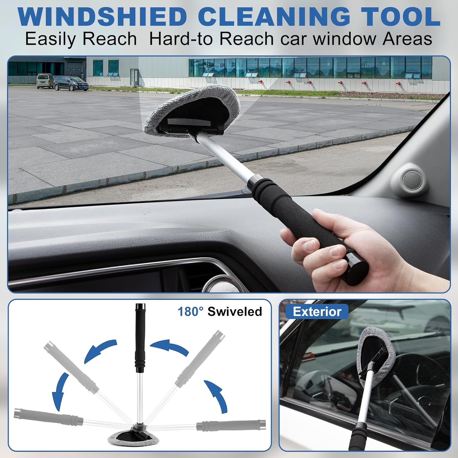 Windshield Cleaner Tool, 13Pcs Car Interior Cleaning Kit, Car Detailing Kit Interior Cleaner, Car Detailing Brushes