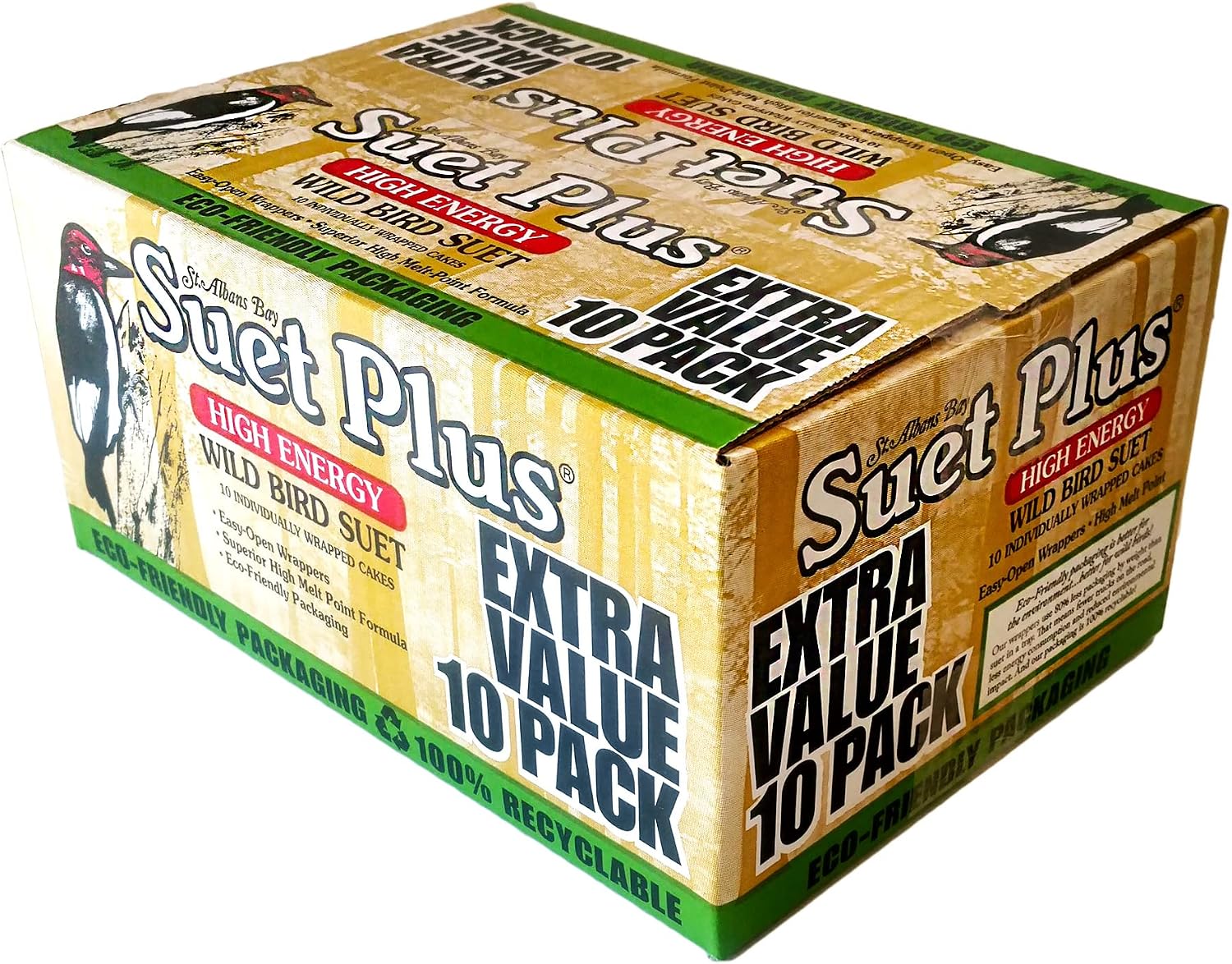 Suet Cake Variety Packs, 11 oz. Wild Bird Suet Cakes (High Energy, 10 Pack)