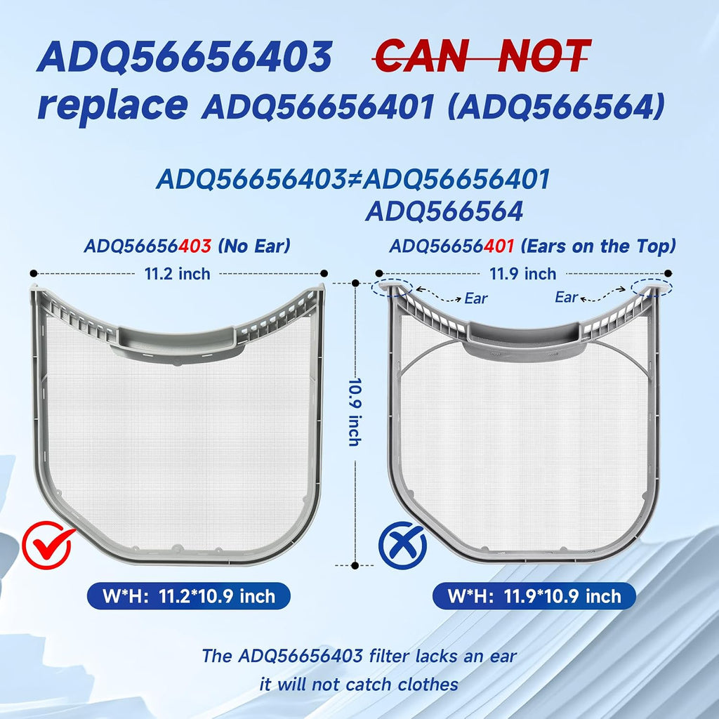 ADQ56656403 Dryer Lint Filter Screen Replacement for LG WashTower & Dryers
