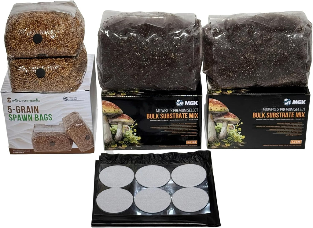 Complete Refill Kit for Large 66Q Monotub - Includes Grain Spawn & Bulk Substrate