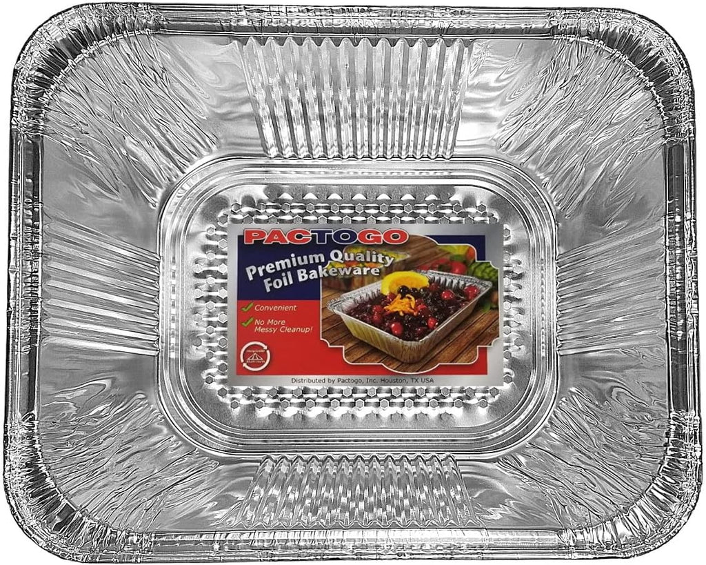 Half-Size (1/2) 4" Extra-Deep Alumium Foil Steam Table Roaster Pan - Disposable Containers Great for Baking, Cooking