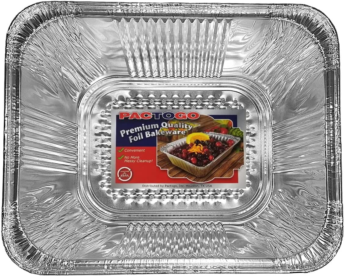 Half-Size (1/2) 4" Extra-Deep Alumium Foil Steam Table Roaster Pan - Disposable Containers Great for Baking, Cooking