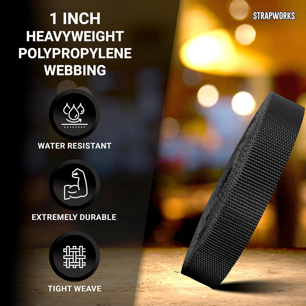 Heavyweight Polypropylene Webbing - Heavy Duty Poly Strapping for Outdoor DIY Gear Repair