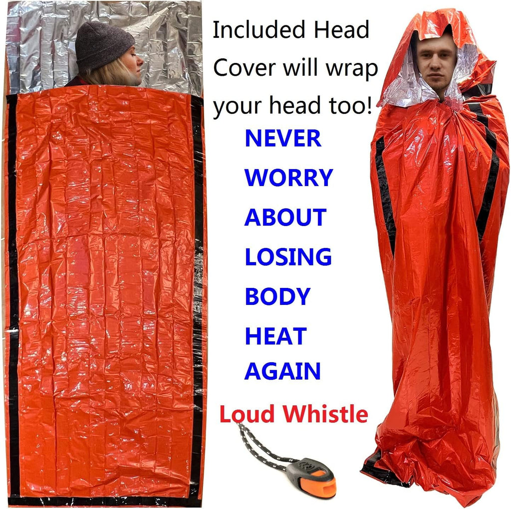 Emergency Sleeping Bags 2 Pack | Portable Emergency Blanket Survival Gear