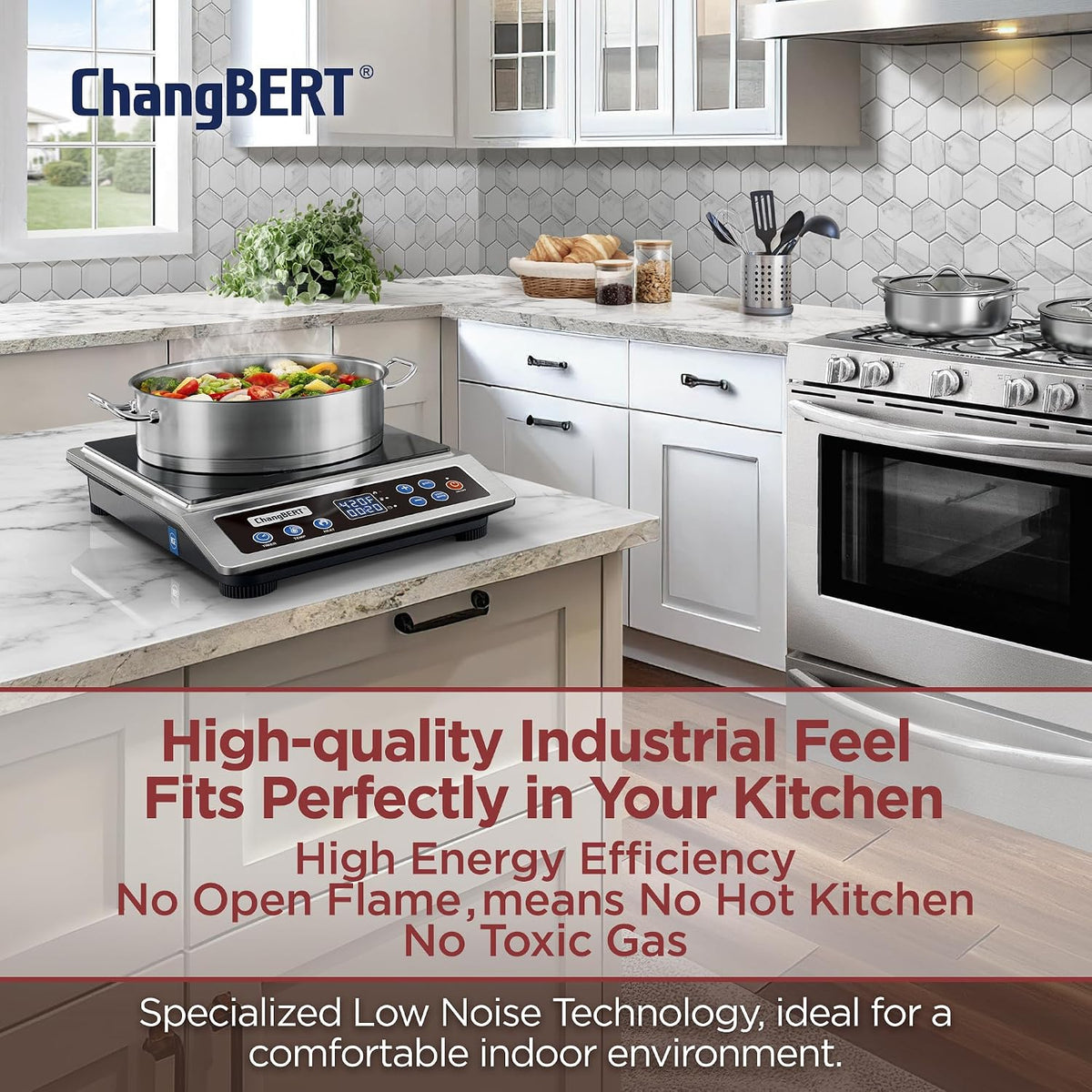 Portable Induction Cooktop Enhanced Version, One-Click Max Power 1800W Large Heating Coil Burner, Precise Temperature
