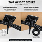 3/4" Cable Tie Mounts, 60 PCS Self-Adhesive Wire Anchors, Black