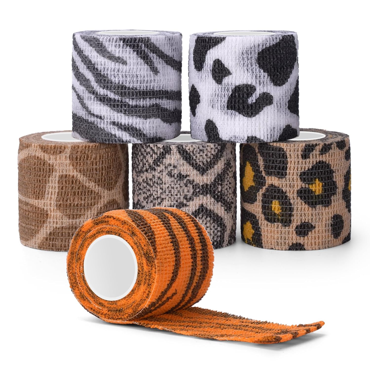 Tattoo Grip Cover Wrap, ATOMUS 6pcs 2”x 5 Yards Disposable Tattoo Tube Tape Wrap Elastic Self-adhesive Bandage Rolls
