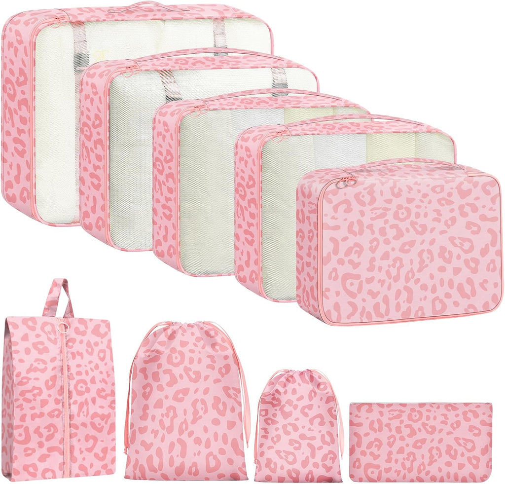 9 Set Packing Cubes for Travel Essentials - Lightweight Carry-On Luggage Organizer Bags with Shoe, Clothes & Laundry