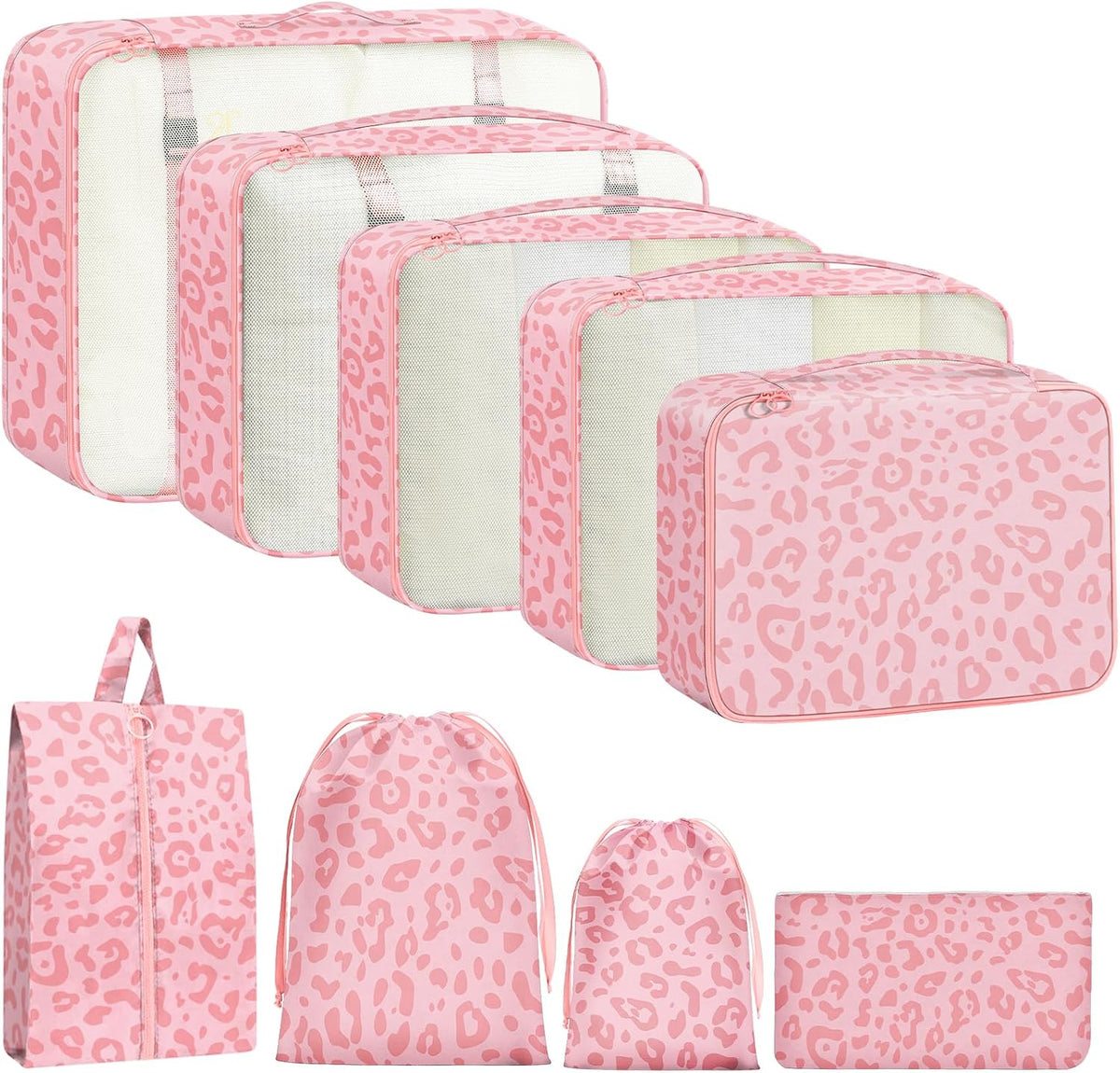 9 Set Packing Cubes for Travel Essentials - Lightweight Carry-On Luggage Organizer Bags with Shoe, Clothes & Laundry