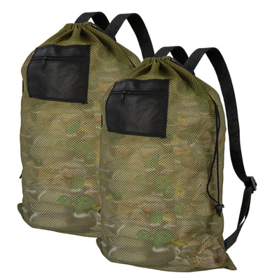2 Pack Extra Large Mesh Duck Decoy Bag, 30"x46" Decoy Bag with Zipper Pocket and Adjustable Shoulder Straps for