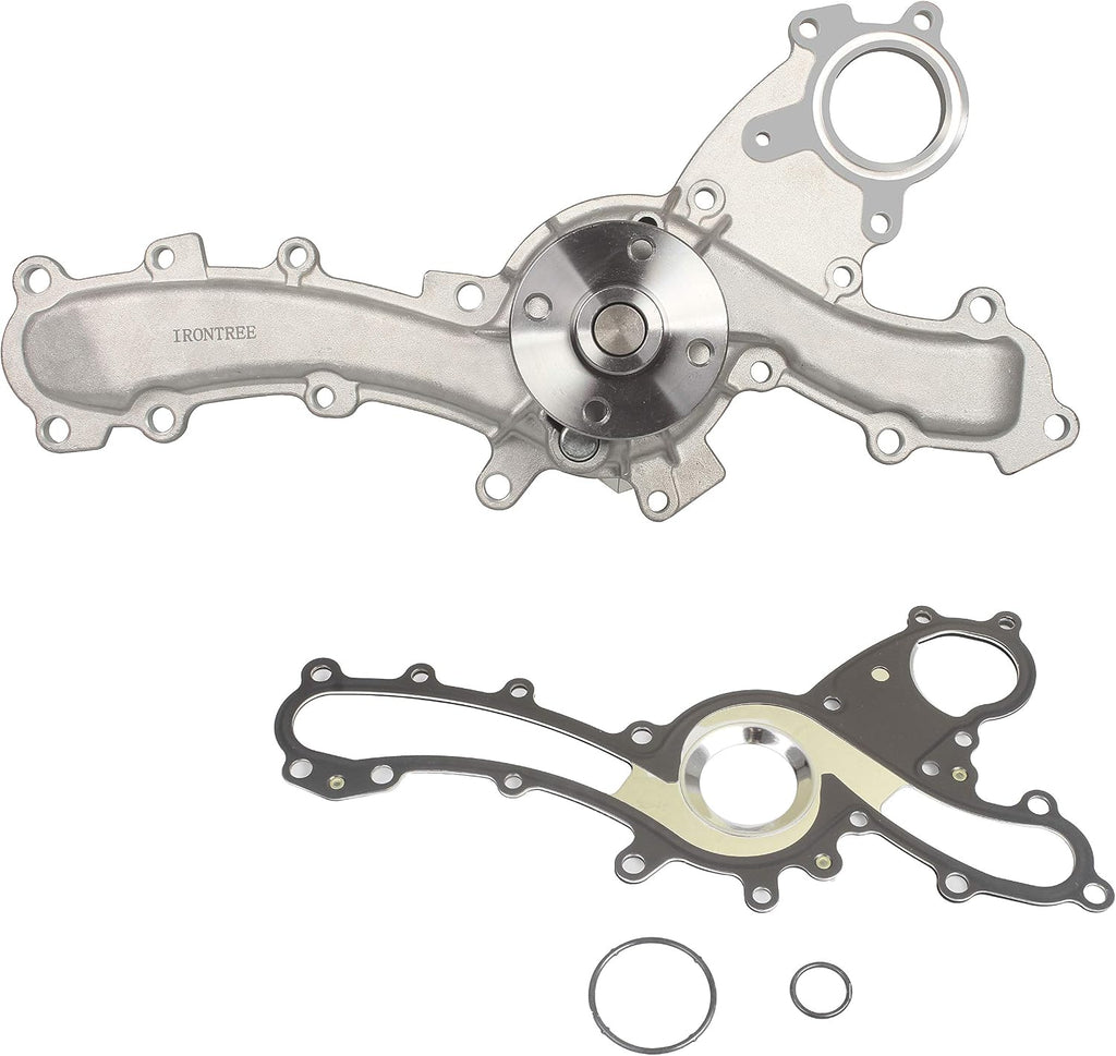 IRONTREE AW6047 Professional Water Pump Kit with Gasket Compatible with 2005-2018 Toyota Avalon Camry Highlander Venza RAV4 Sienna, 2007-2018 Lexus ES350 RX350 RX450H, 3.5L V6 Engine, OE Replacement