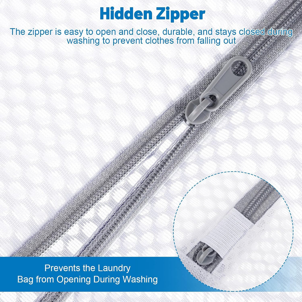 6-Pack Durable Honeycomb Mesh Laundry Bags for Delicates, 12 x 16 Inches | 120gsm Honeycomb Mesh, Sturdy Zipper