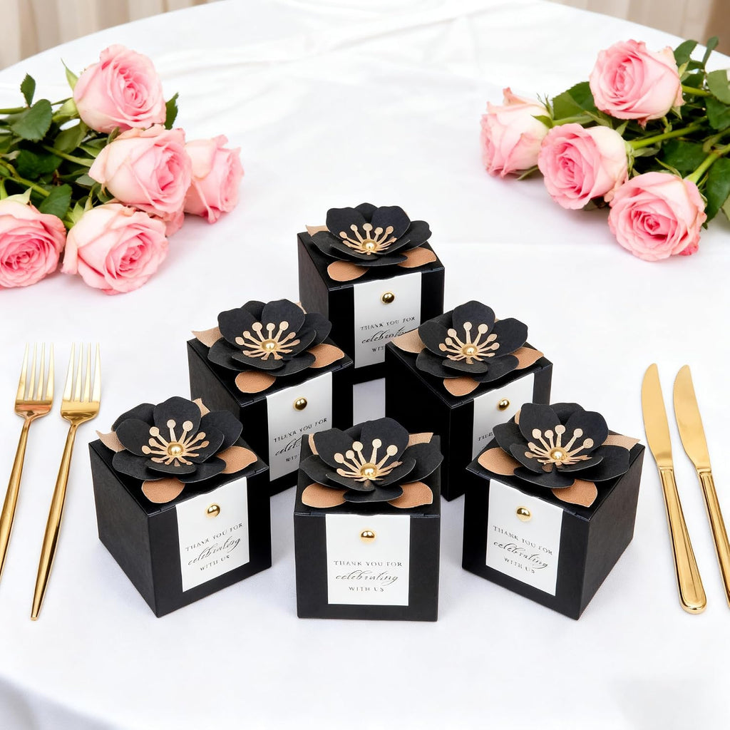 20 PCS Favor Boxes, White Candy Boxes 2.55x2.55x2.55