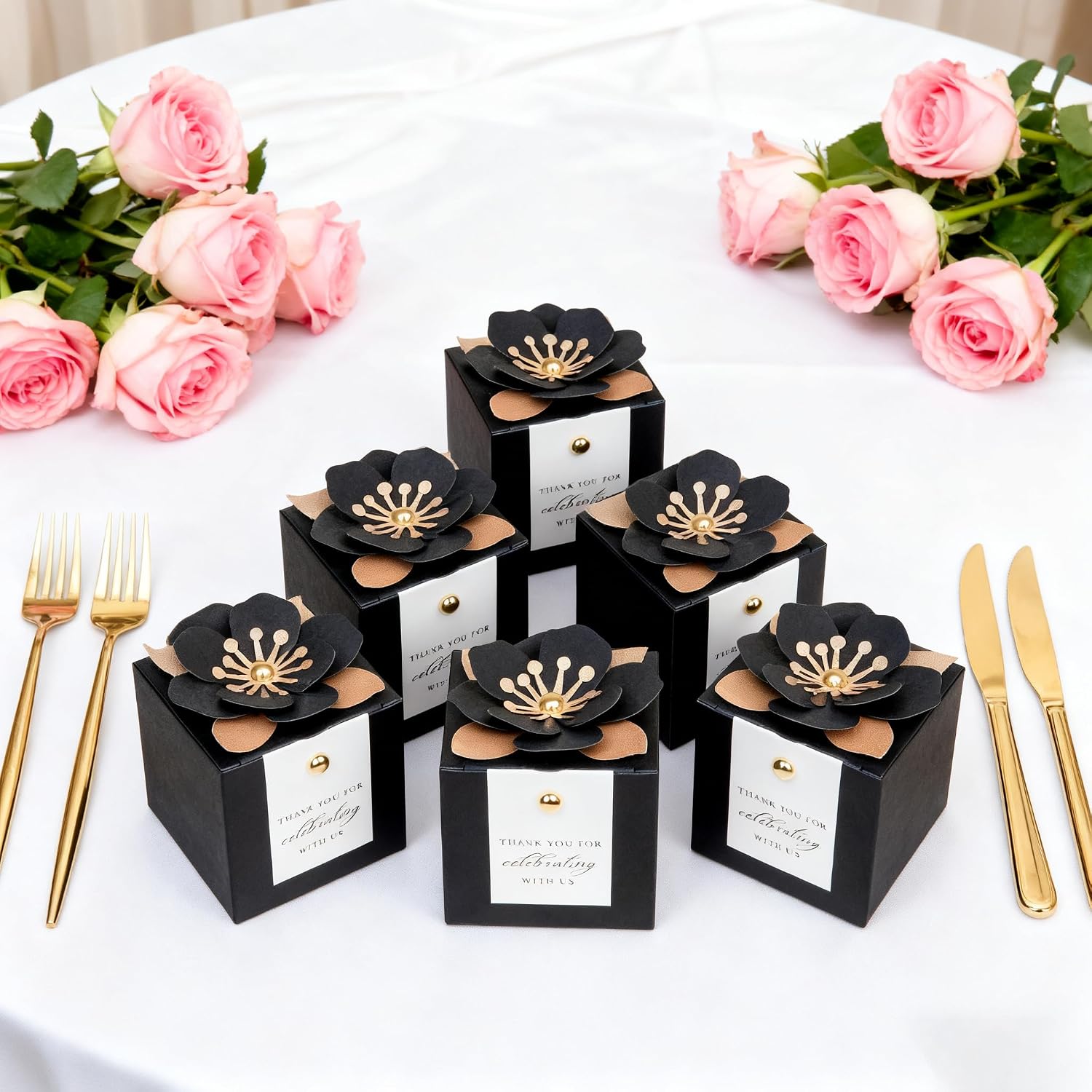 20 PCS Favor Boxes, White Candy Boxes 2.55x2.55x2.55