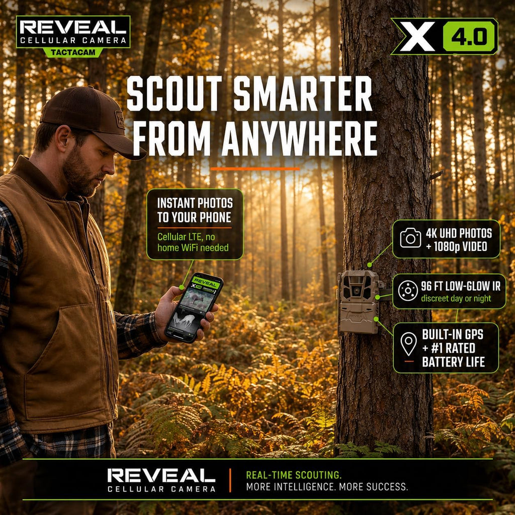 Reveal X 4.0 Cellular Trail Camera + Microfiber Cleaning Cloth | Night Vision, 4K Photo & 1080p Video, Industry-Best