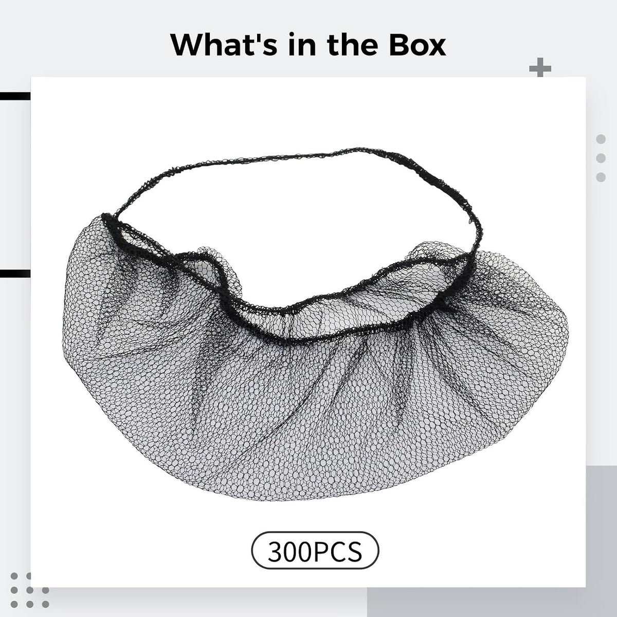 300 Food Service Beard Nets, Disposable Mesh Covers with Elastic Band for Comfort and Breathability