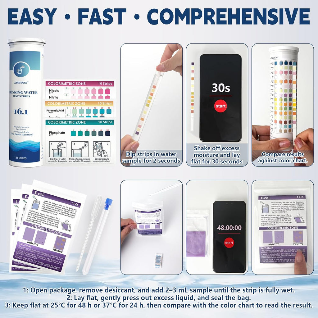 All-New 23 in 1 Drinking Water Testing Kit 158 Strips,Well Water Testing Kit & Water Test Strip for House Water for