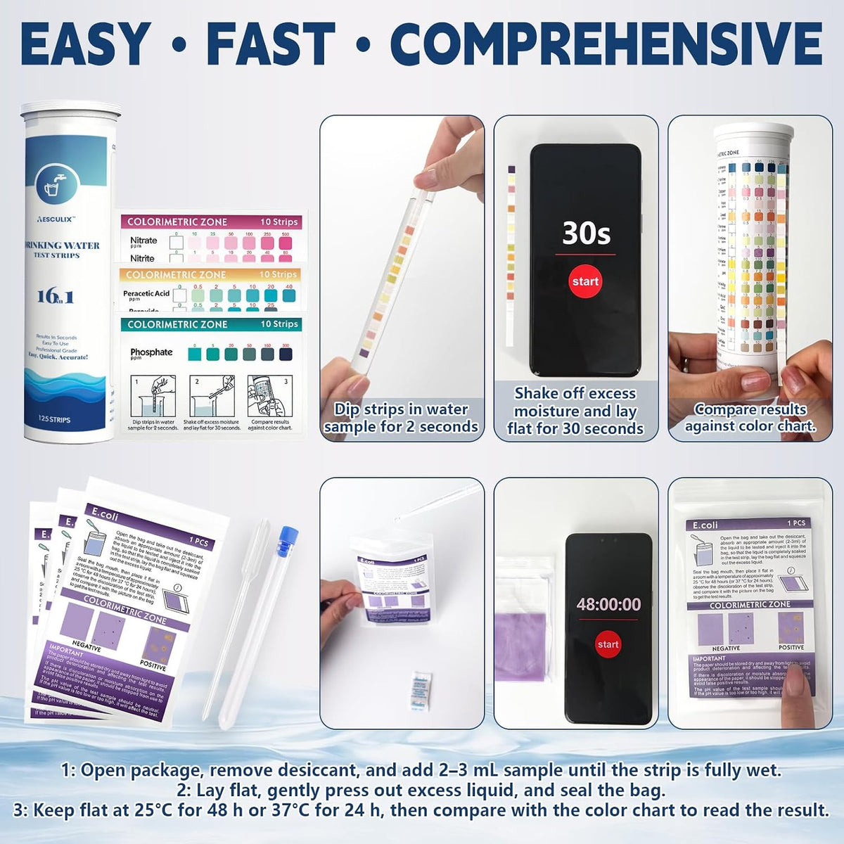 All-New 23 in 1 Drinking Water Testing Kit 158 Strips,Well Water Testing Kit & Water Test Strip for House Water for