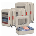 Premium Compression Packing Cubes for Travel - Suitcase Organizer Bags with Double Zipper & Breathable Mesh Panel