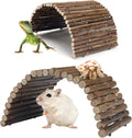 2PCS Reptile Hideout Hermit Crab Bendable Bridge, Wooden Hermit Crab Hideout Climbing Toys, Reptile Tank Habitat