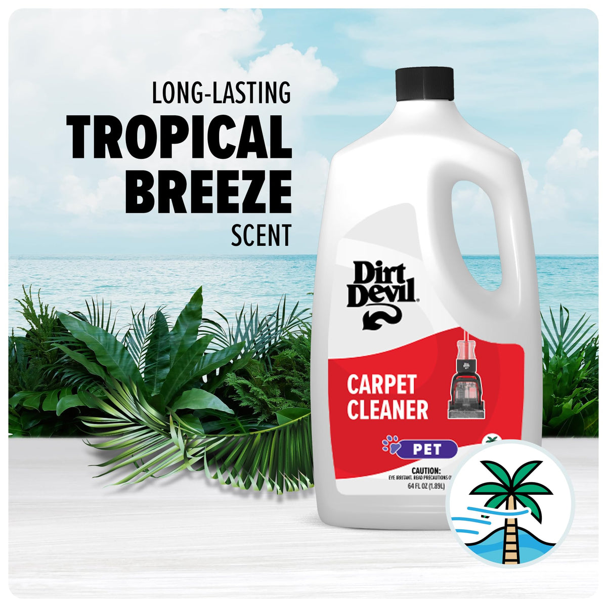 Pet Carpet Cleaner Solution, 64 Oz., Tropical Breeze Scent