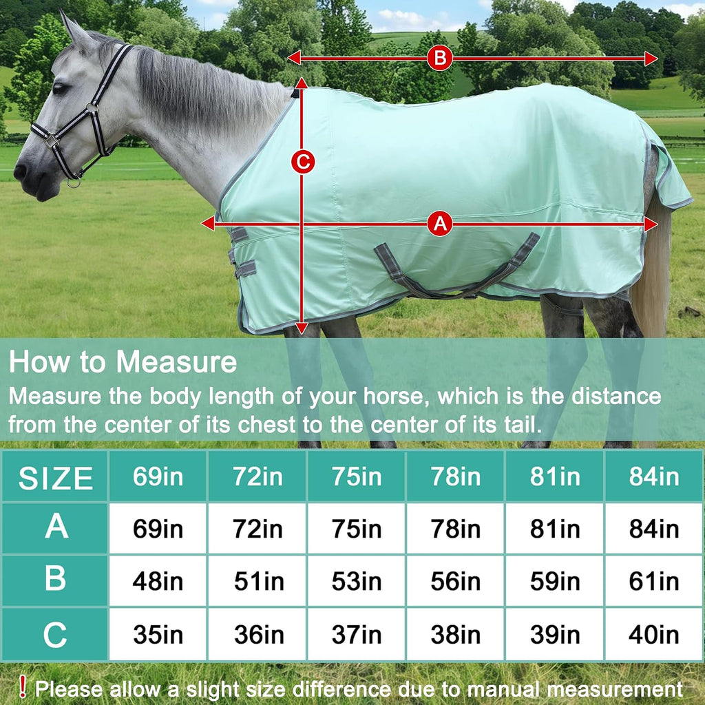 Horse Fly Sheet Lining, Mesh Equine Sheets Fly Rug, UV Protection